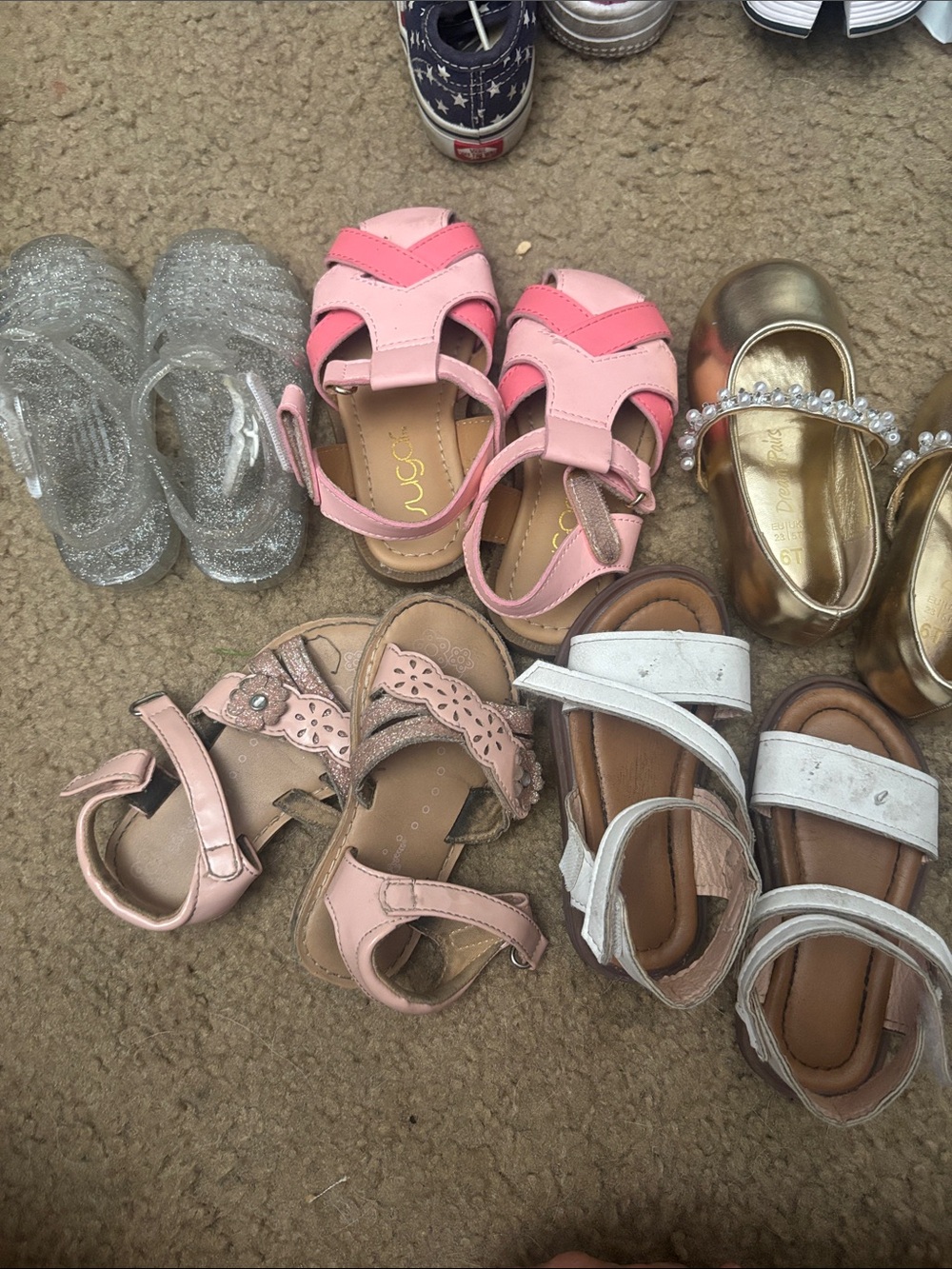 Girls Pink and Gold Dress & Casual Sandals - Mixed Colors